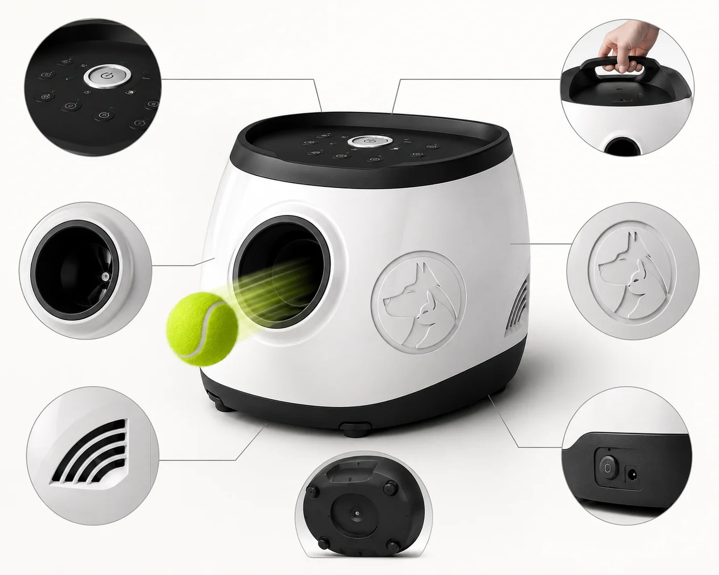 Automated Interactive Dog Toy Dispenser with Remote Control and Adjustable Settings